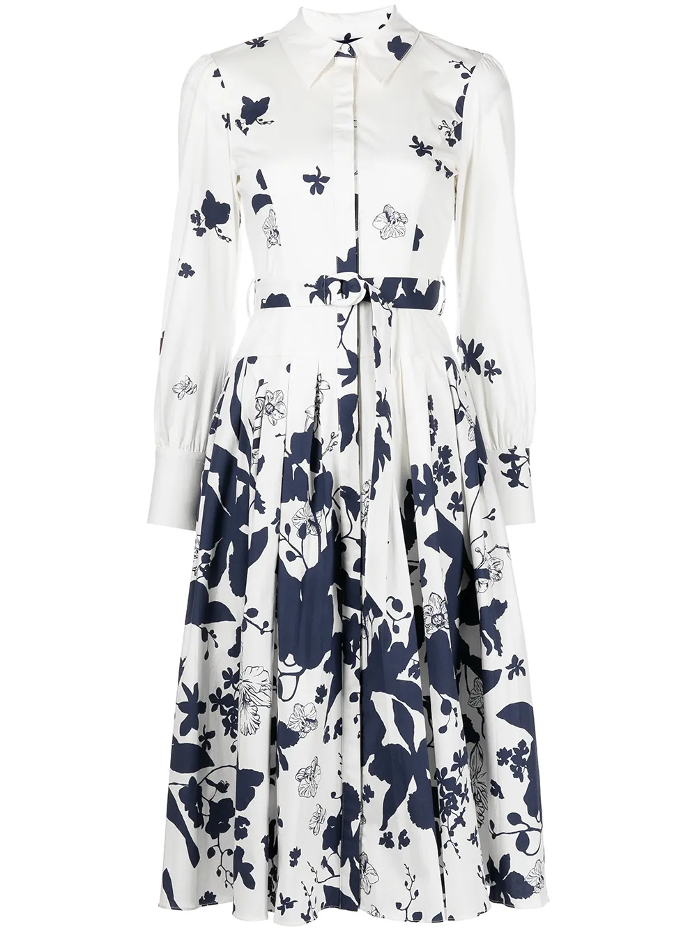 

Marchesa Notte floral-print button-down midi dress - Multicolour