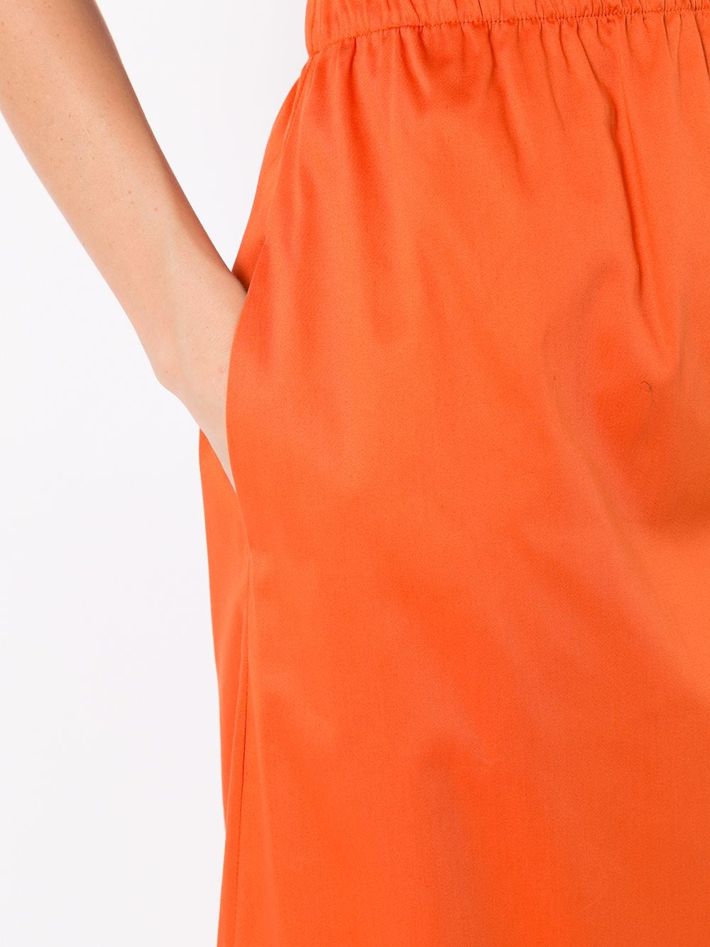 Shop Adriana Degreas Scallop Cut-out Maxi Skirt In Orange