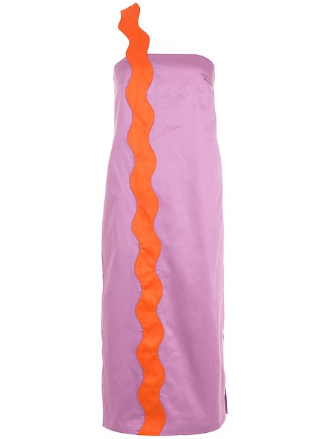 Adriana Degreas scallop-strap midi dress
