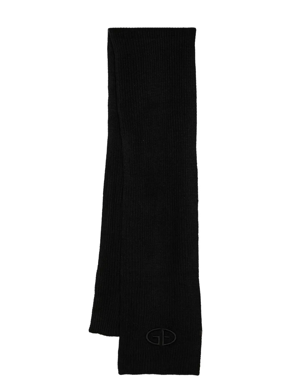 

Goldbergh chunky-knit embroidered logo scarf - Black