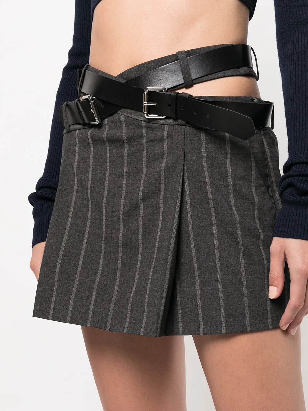 Monse belt-detail Pinstripe Mini Skirt - Farfetch