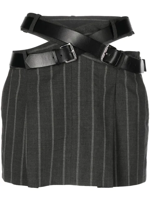 Monse belt-detail pinstripe mini skirt