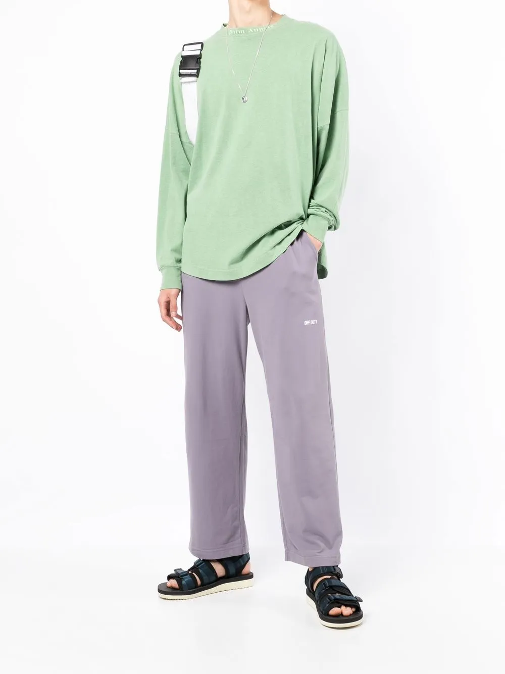 Shop Off Duty Straight Leg Trousers In Purple