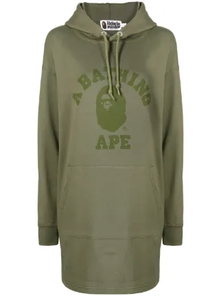 A BATHING APE logo print Hoodie Dress Farfetch