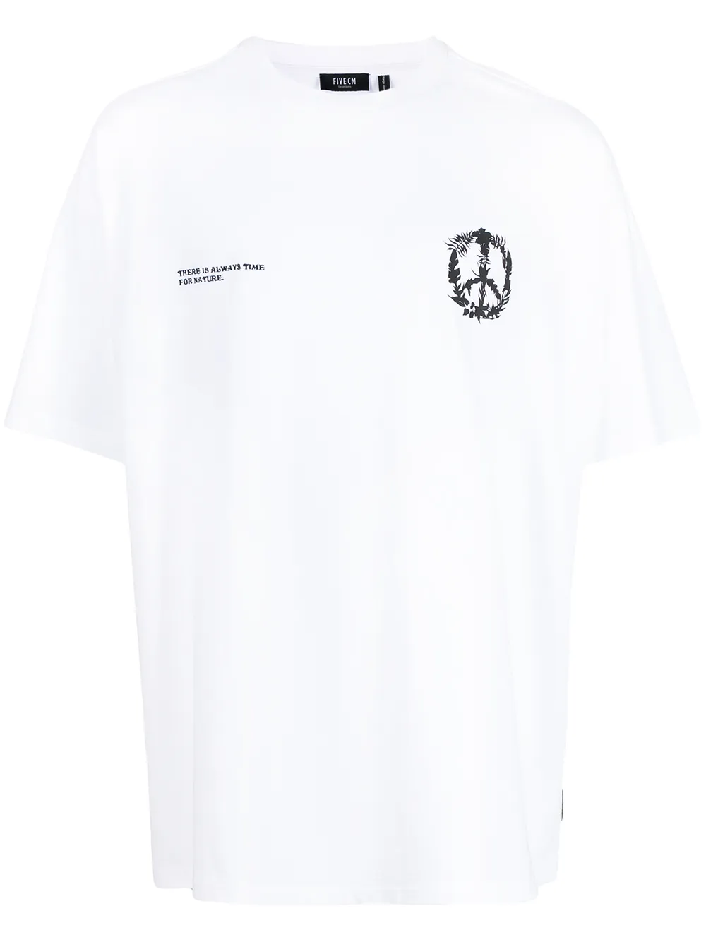 

FIVE CM playera con estampado de símbolo de paz - Blanco