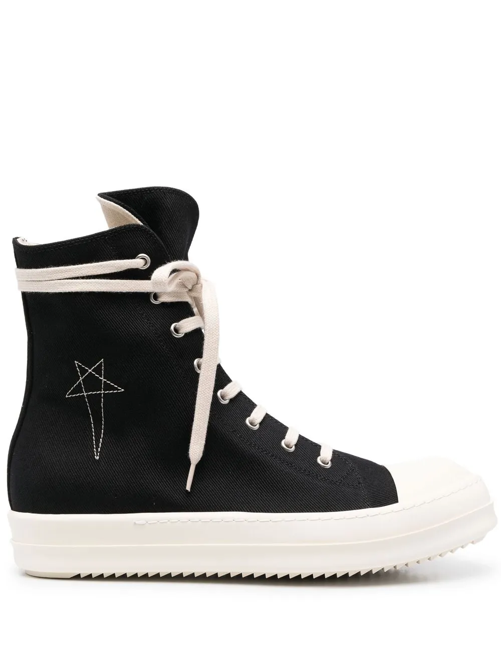 

Rick Owens DRKSHDW tenis altos con agujetas - Negro