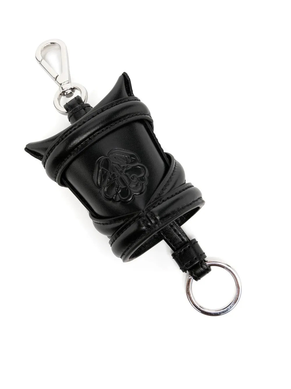 Alexander McQueen Leren sleutelhanger - Zwart