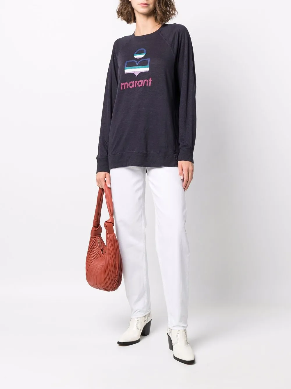 MARANT ÉTOILE T-shirt met logoprint - Blauw