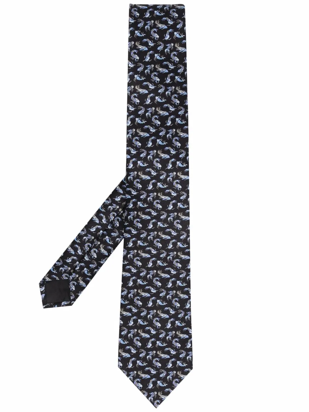 

Lanvin fish-pattern print tie - Black