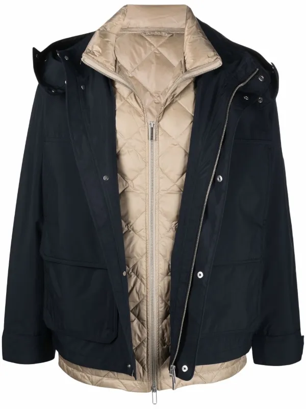 emporio armani water repellent hooded jacket