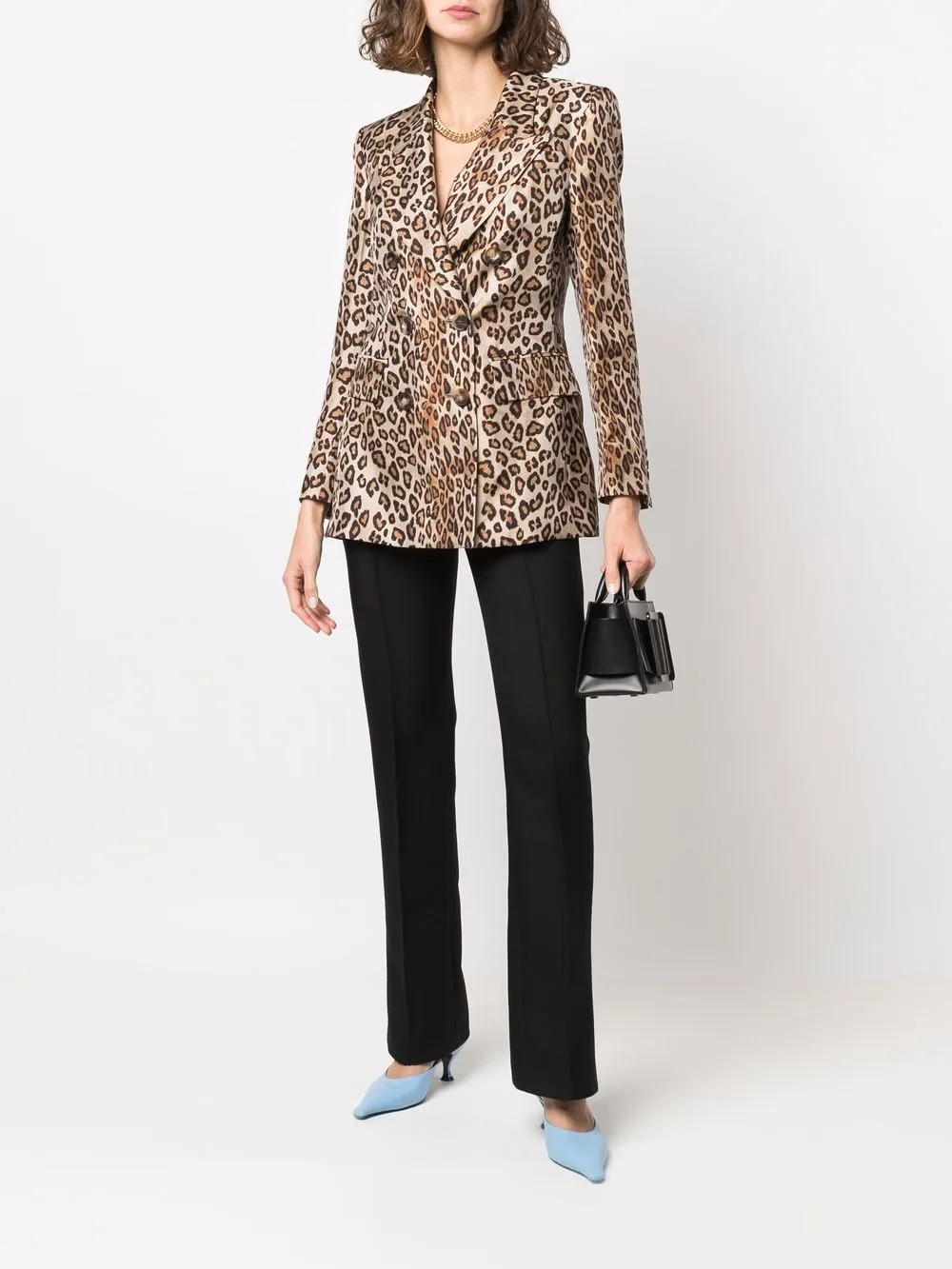 Alberto Biani Blazer met dubbele rij knopen - Bruin