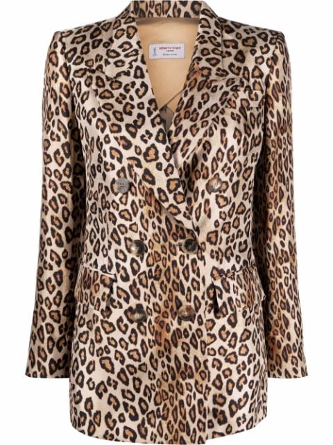 Alberto Biani leopard-print double-breasted blazer