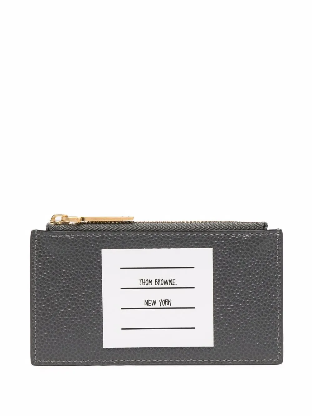 

Thom Browne tarjetero con parche del logo - Gris