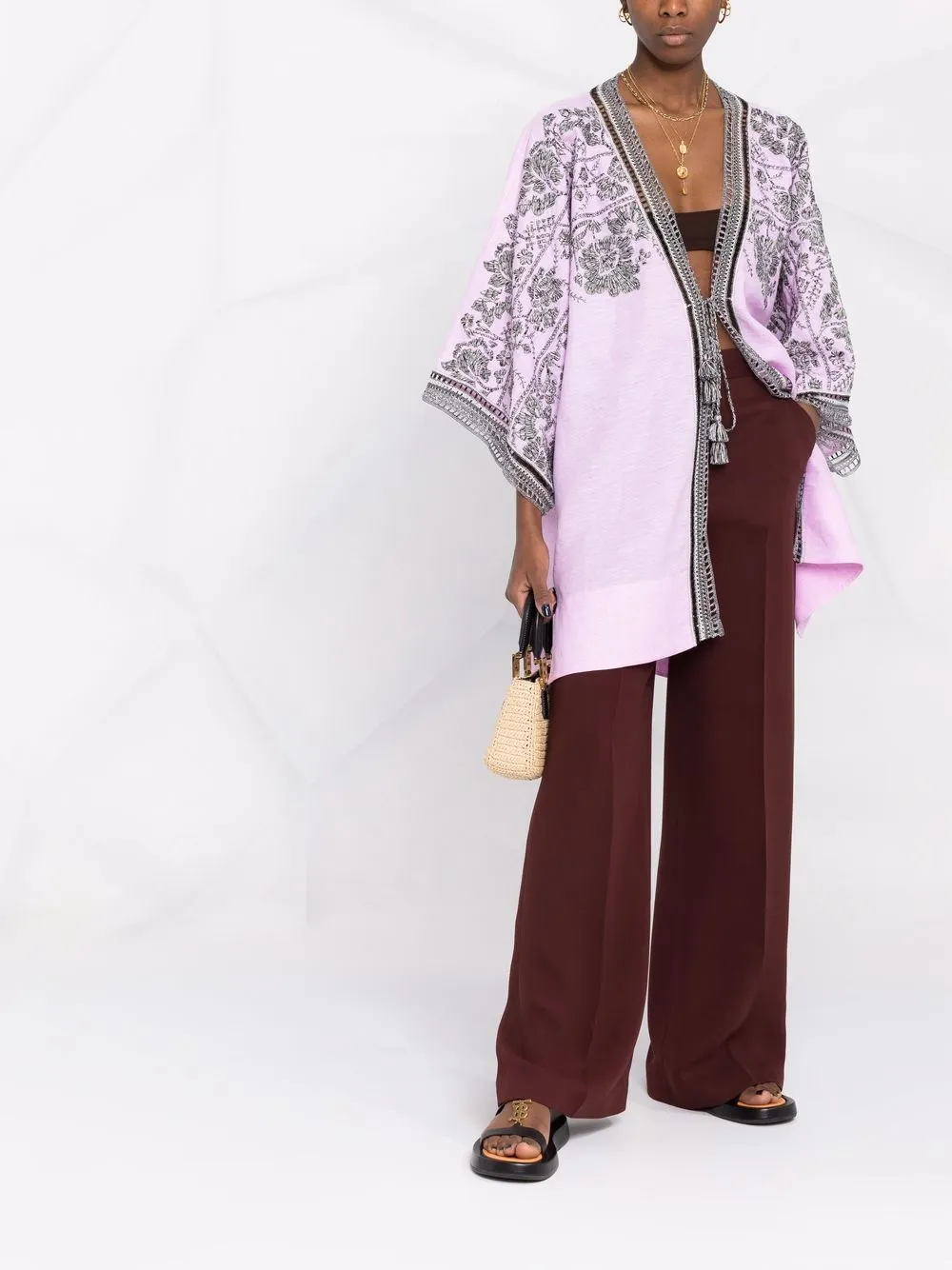 Ermanno Scervino Jas met geborduurde bloemen - Roze