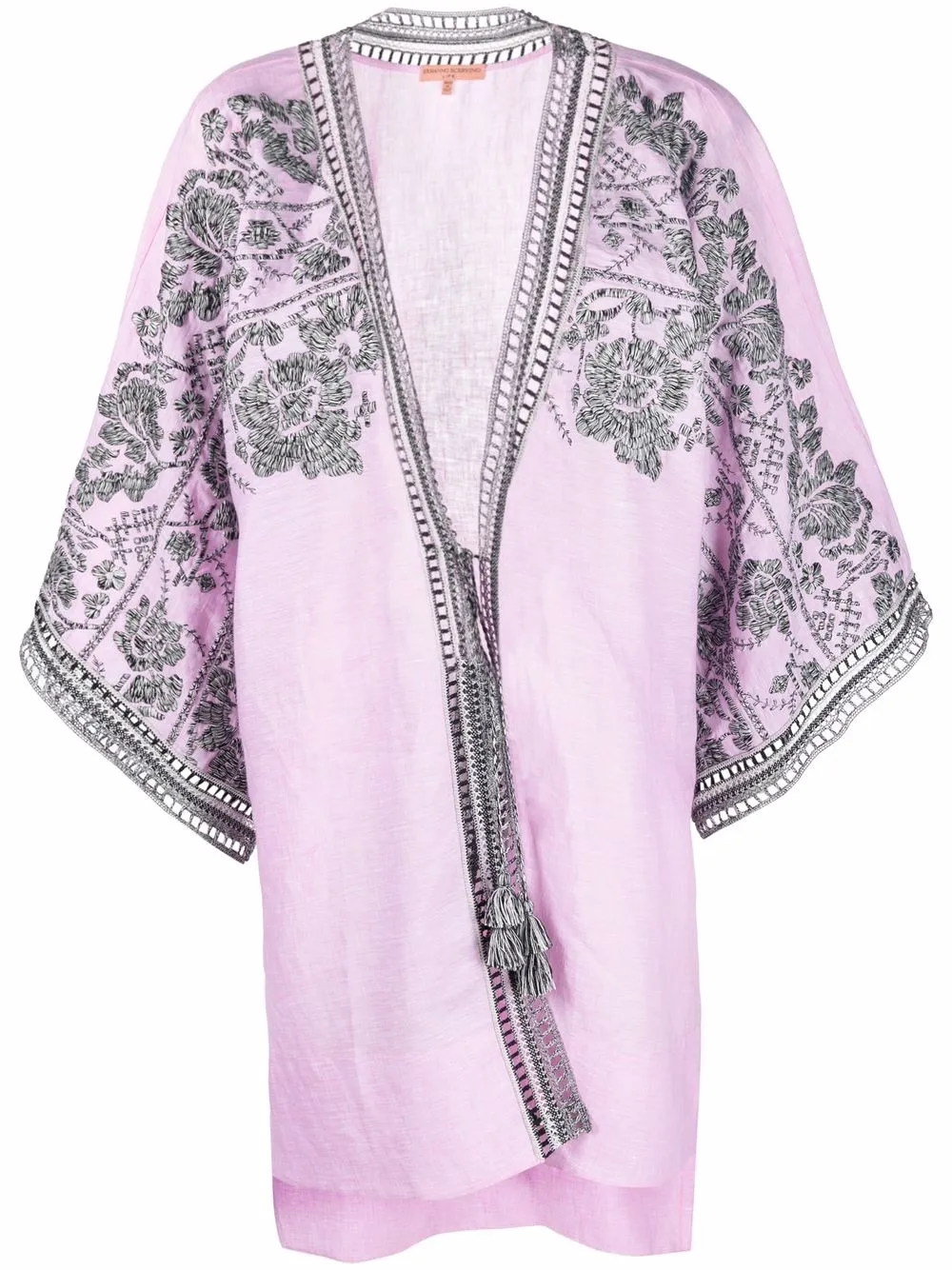 

Ermanno Scervino abrigo con bordado floral - Rosado
