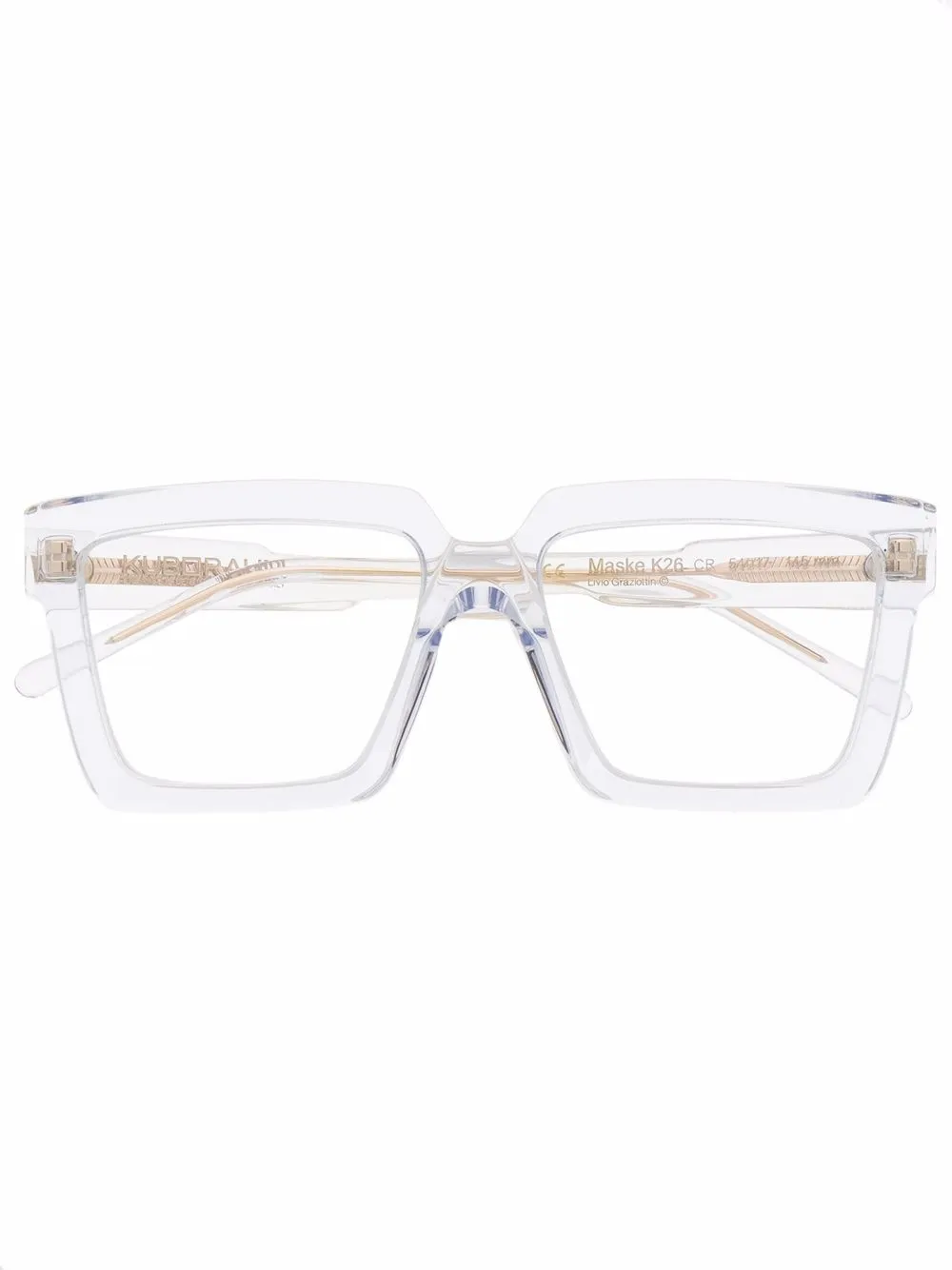 

Kuboraum transparent-frame glasses - Blue