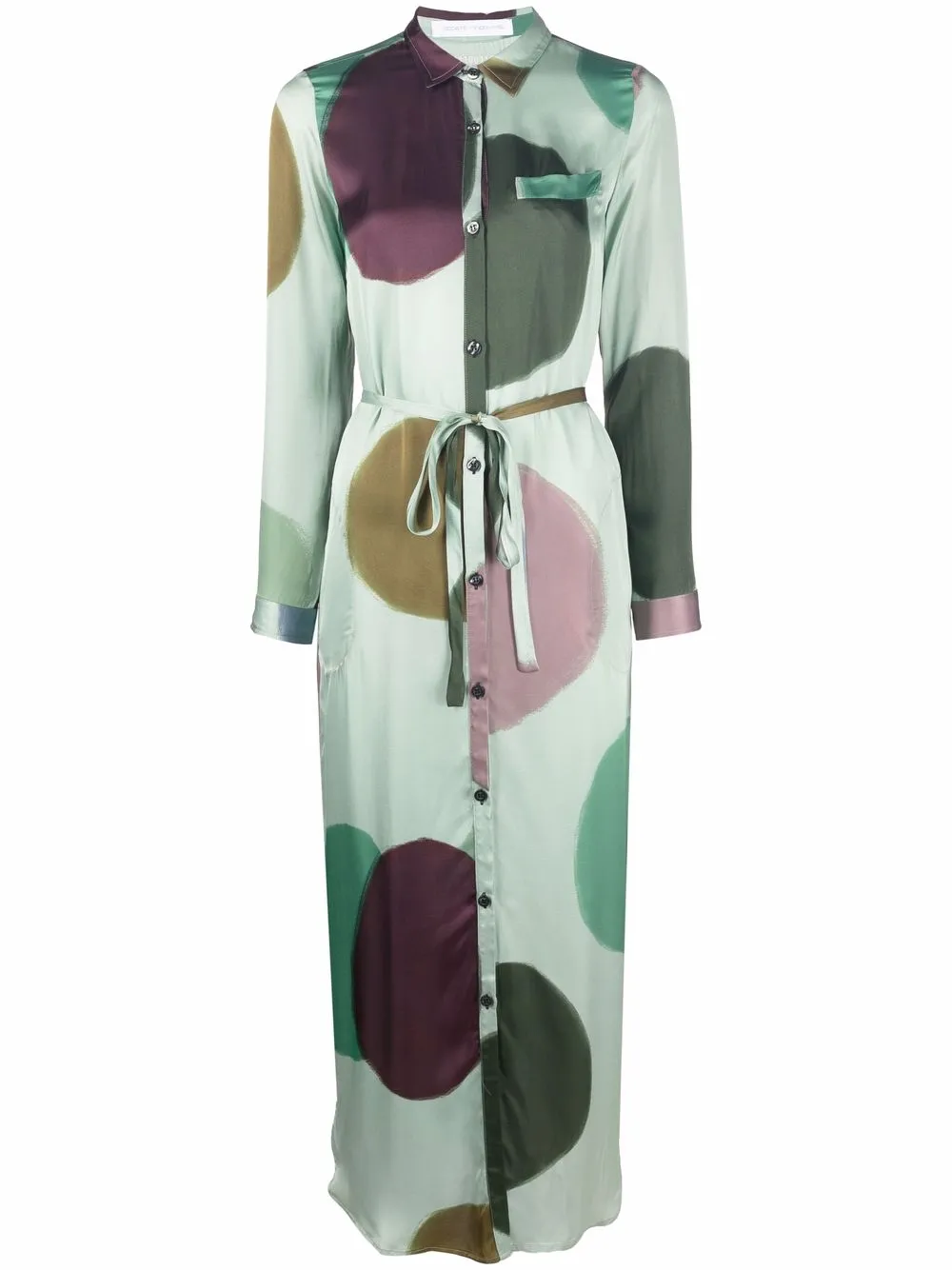 

Société Anonyme vestido camisero con lunares estampados - Verde