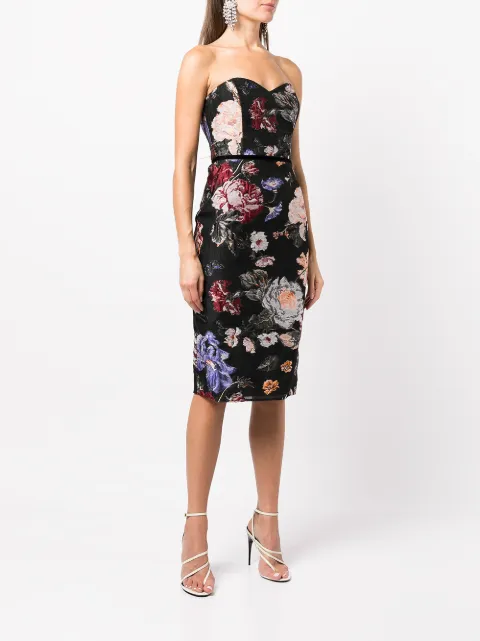 Marchesa Notte floral fil-coupé dress N58C3080 - 2