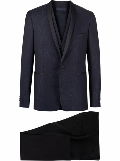 Tagliatore single-breasted paisley-print suit