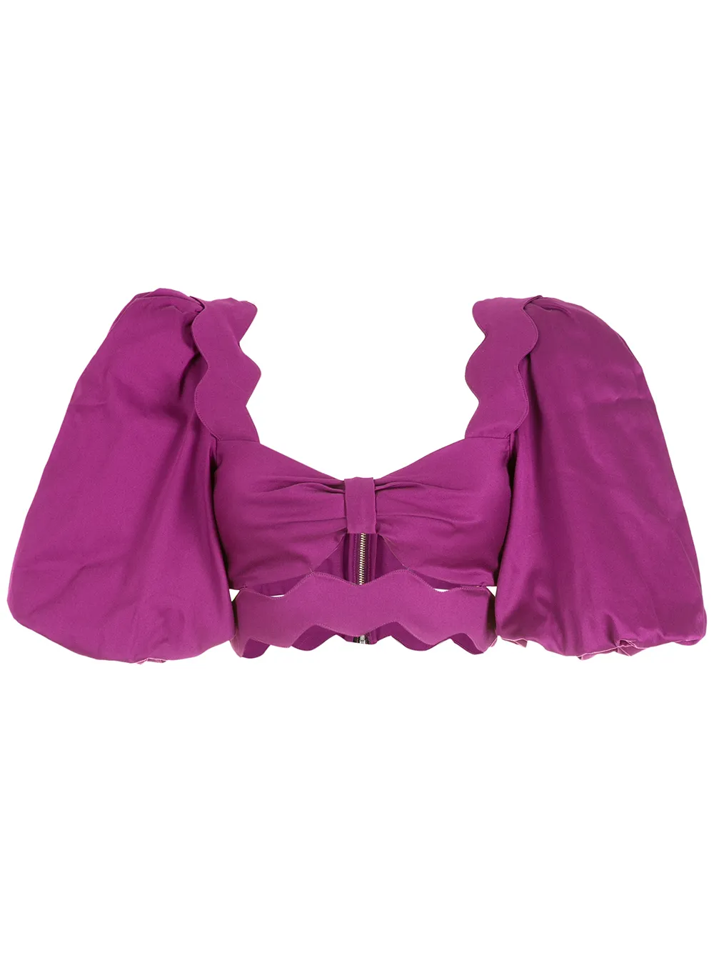 scallop-trim cropped blouse