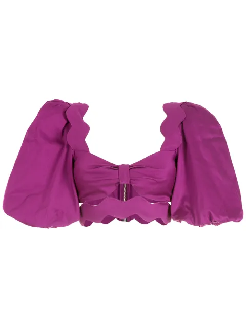 Adriana Degreas Blusa cropped com acabamento ondulado