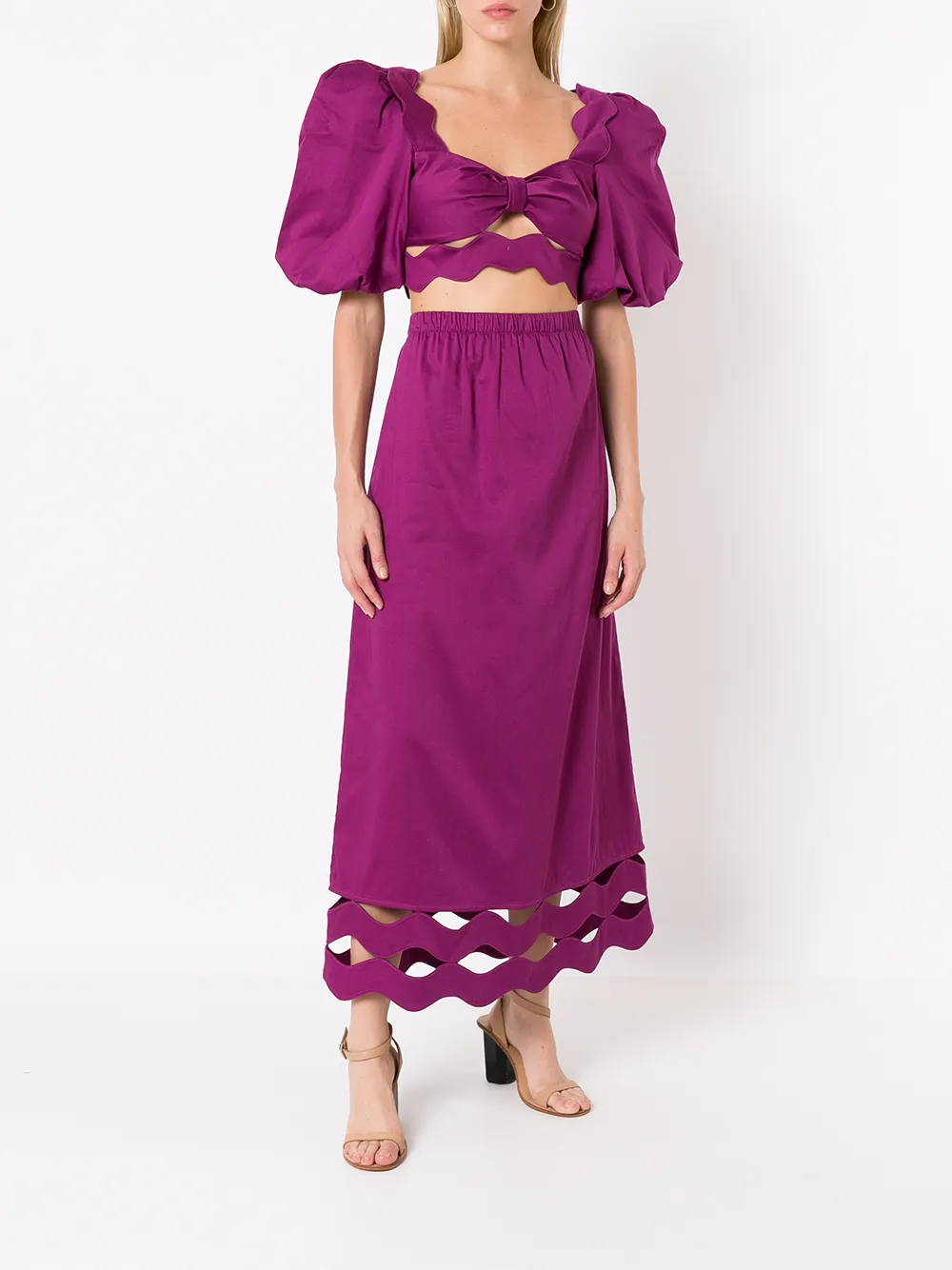 Adriana Degreas Cropped blouse - Roze