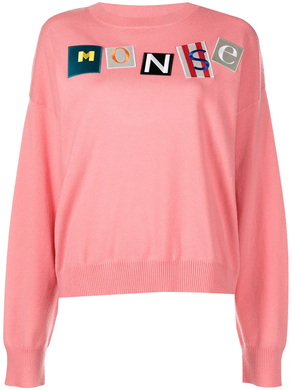 

Monse logo-patch wool jumper - Pink