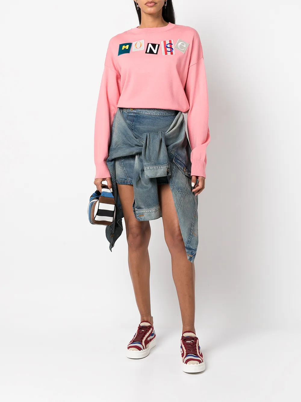Monse Trui met logopatch - Roze