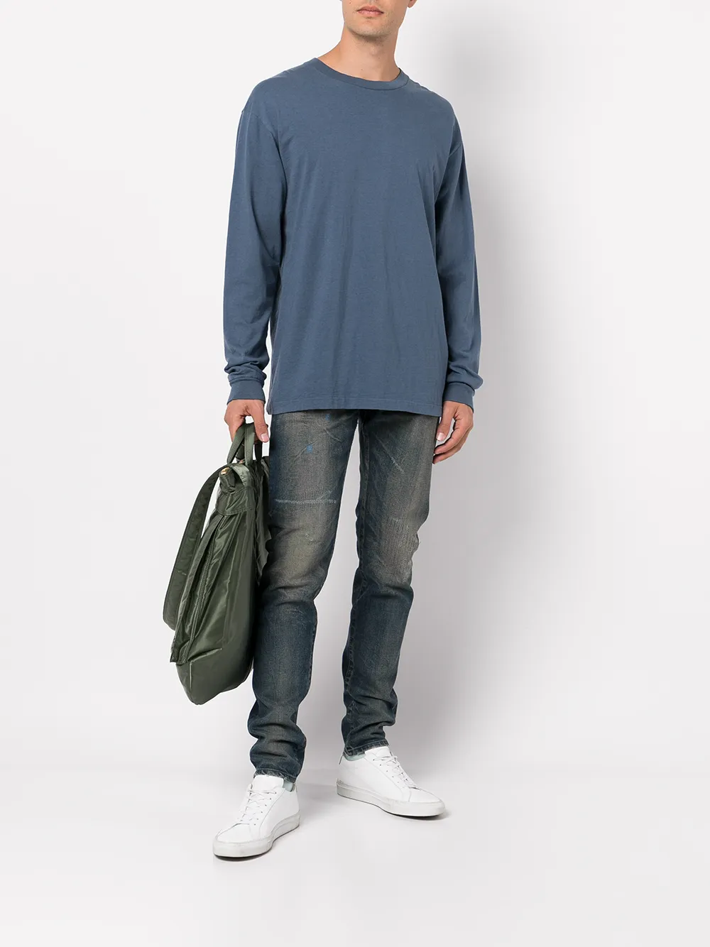 John Elliott Universiteits T-shirt - Blauw