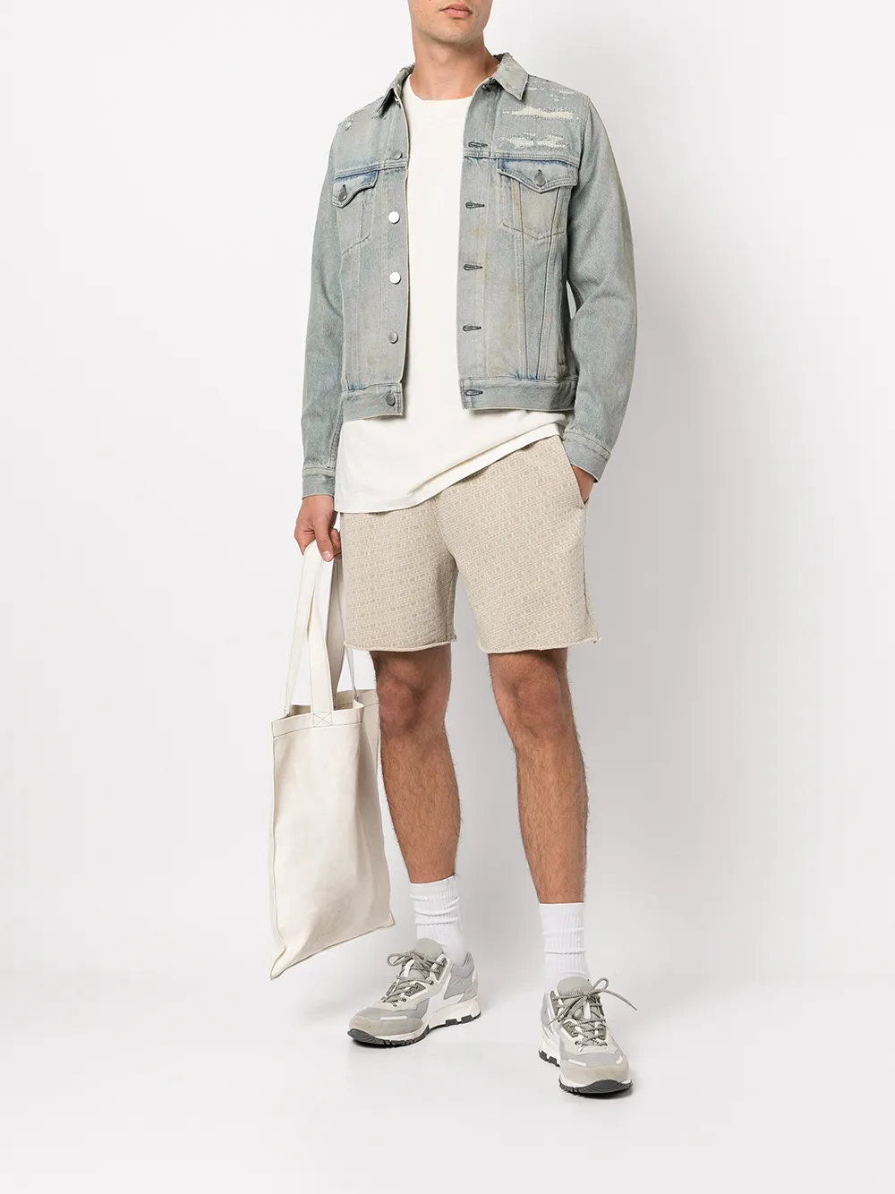John Elliott Shorts met jacquard - Beige