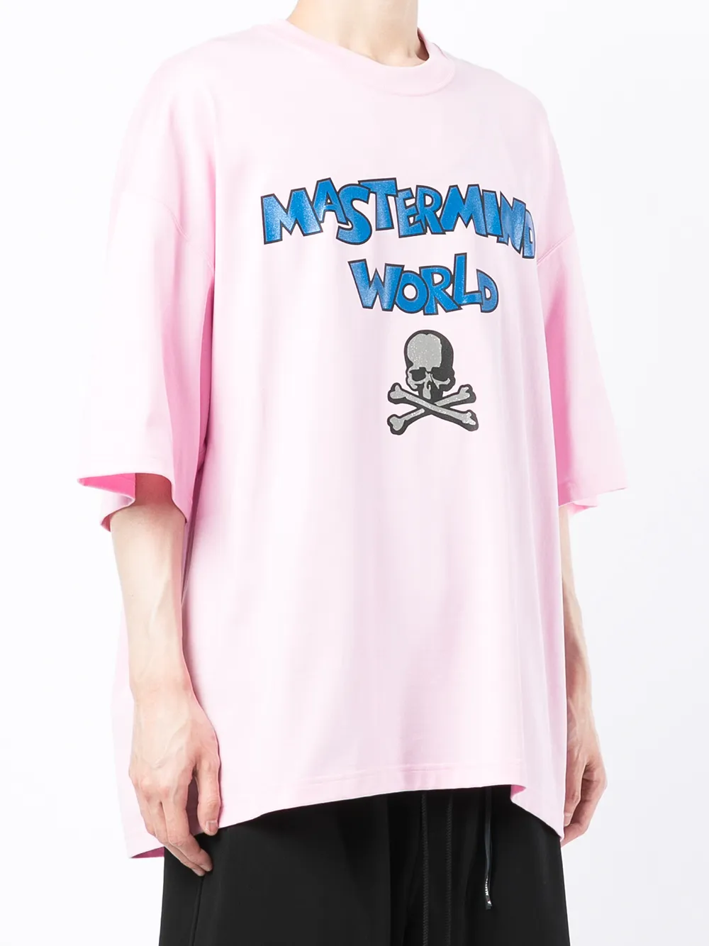 mastermind world 标语logo印花棉t恤 图 3