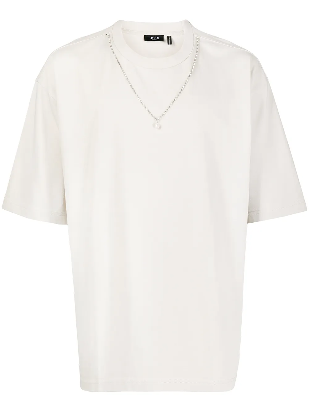 

FIVE CM playera con collar estampado - Gris