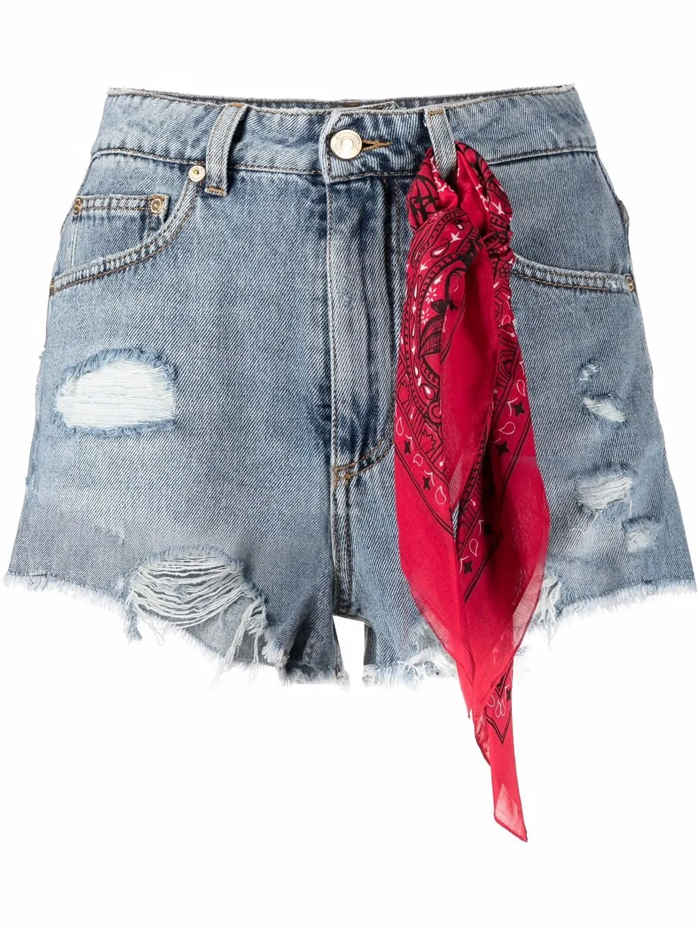 

ERMANNO FIRENZE shorts de mezclilla con efecto envejecido - Azul
