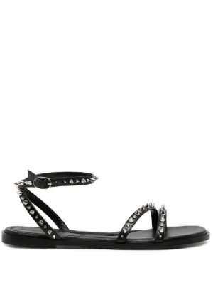 Black spike sandals clearance