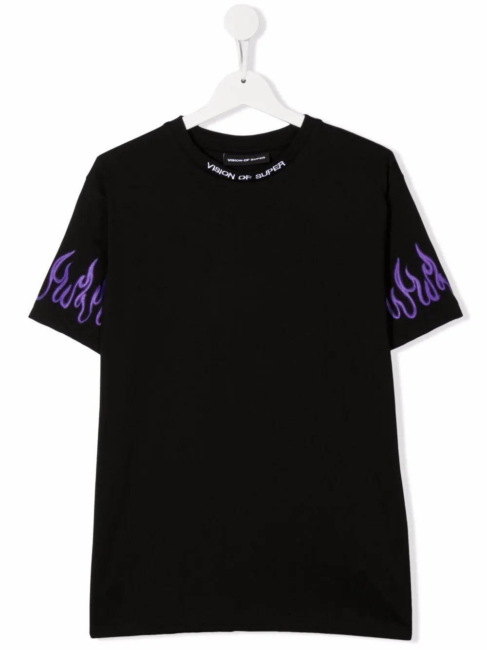 

Vision Of Super Kids playera con llamas estampadas - Negro