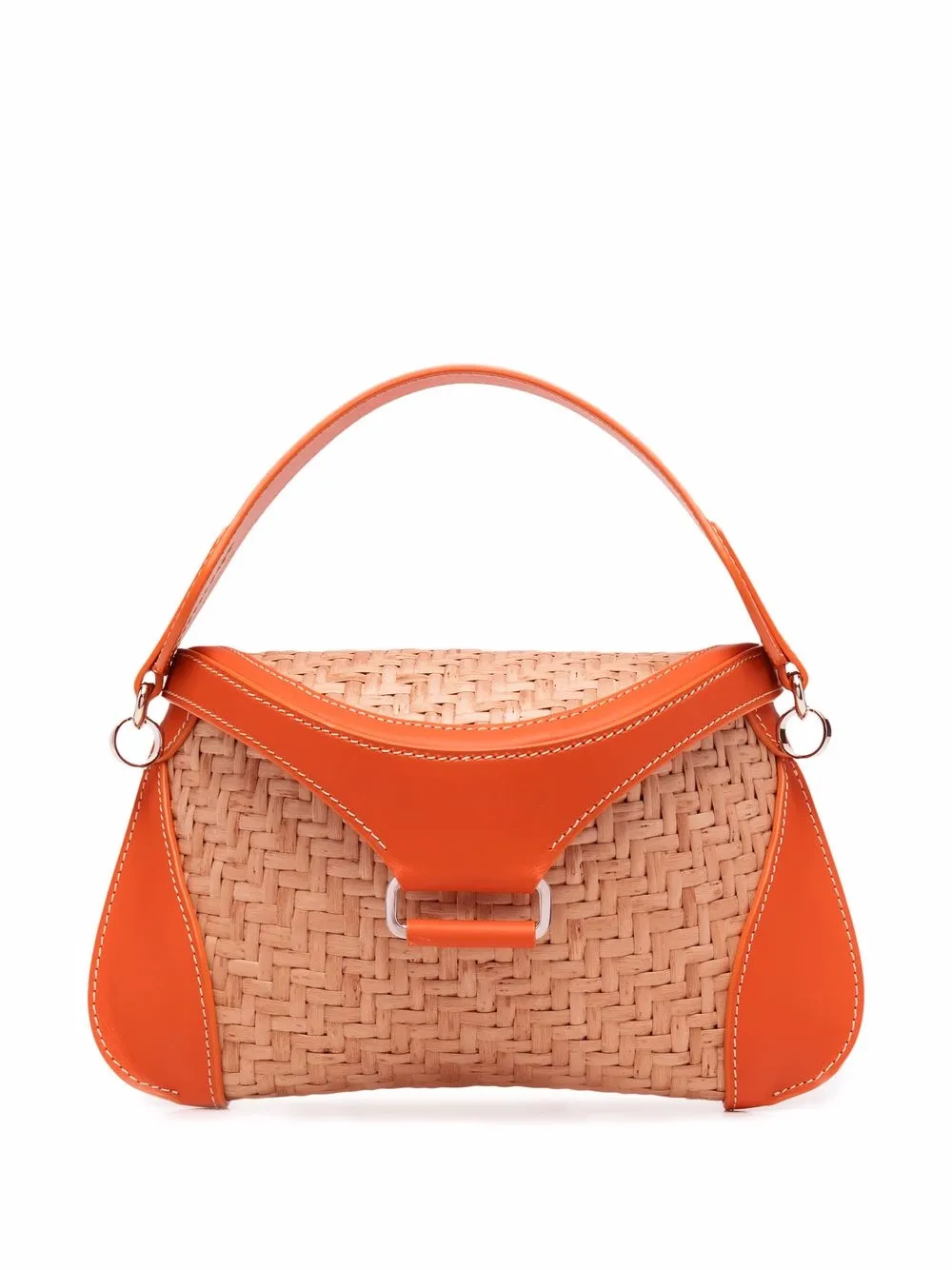 Rodo Agatha leather-trim wicker shoulder bag - Neutrals