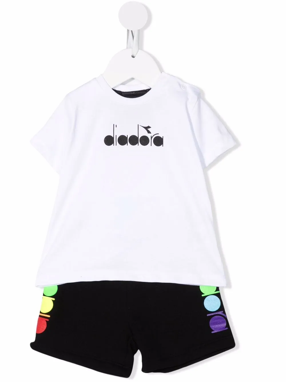 

Diadora Junior set de dos piezas con logo estampado - Blanco