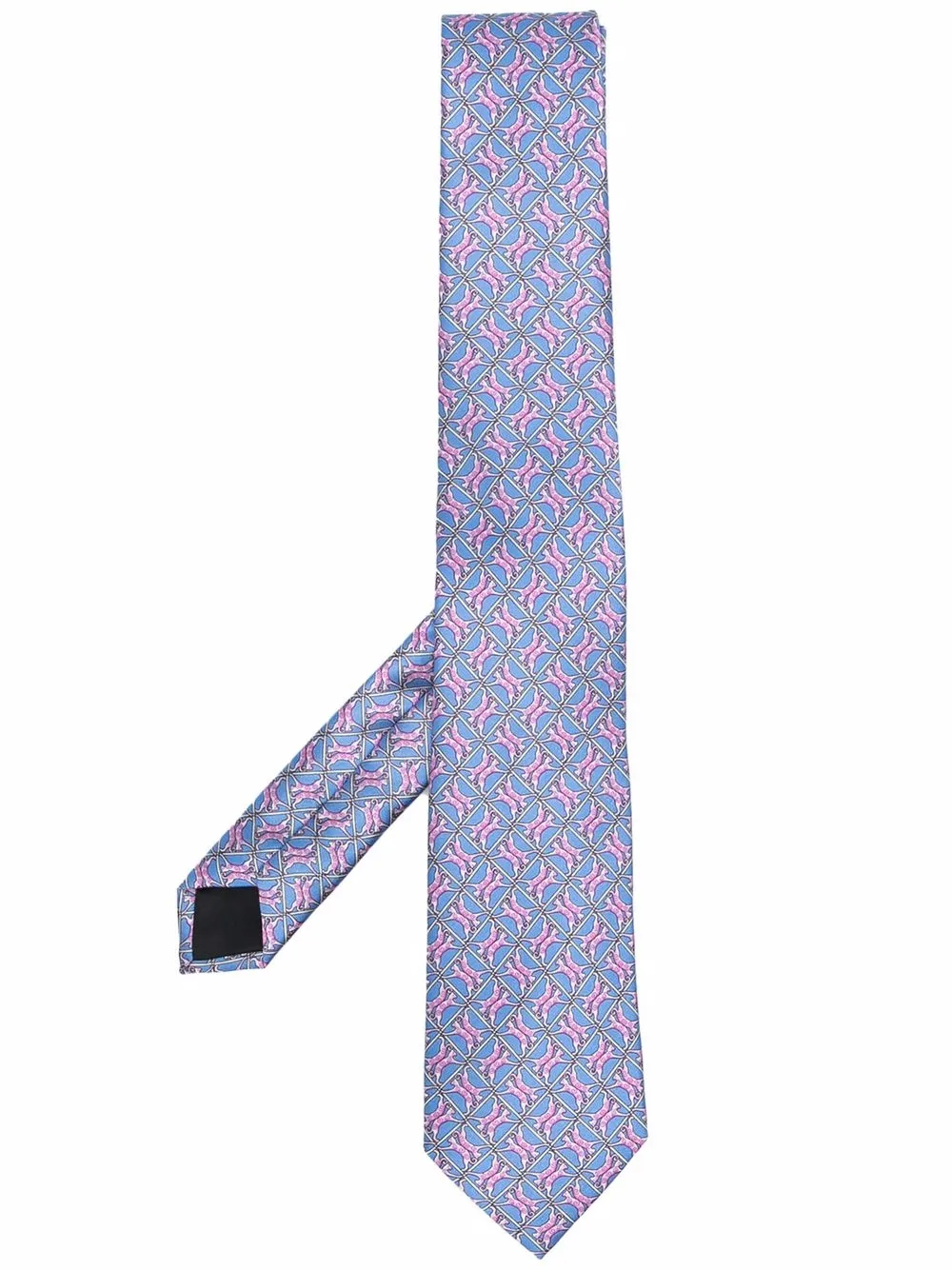 diamond cat-print twill tie