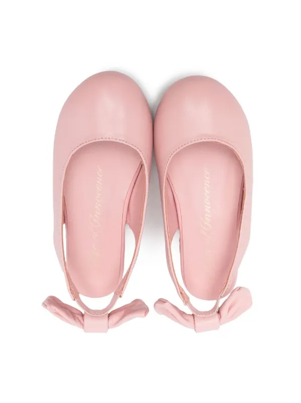Age of Innocence bow-detail leather ballerina shoes - Pink