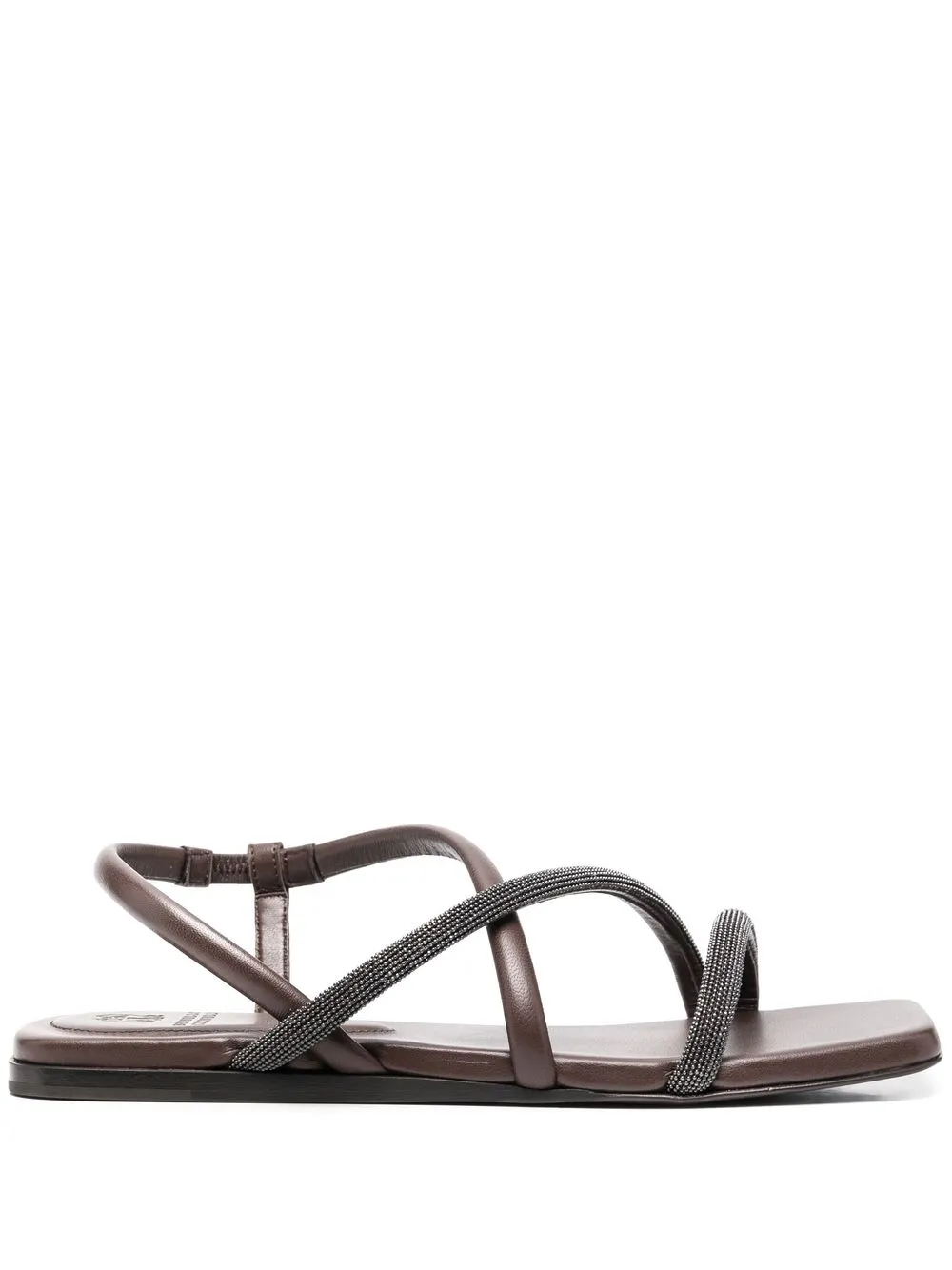 

Brunello Cucinelli strappy flat sandals - Brown