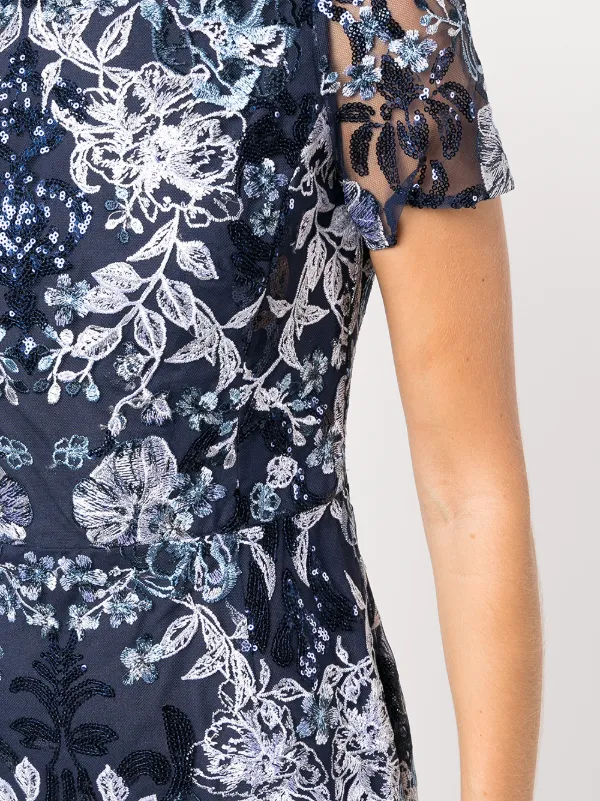 Marchesa notte embroidered top cocktail dress