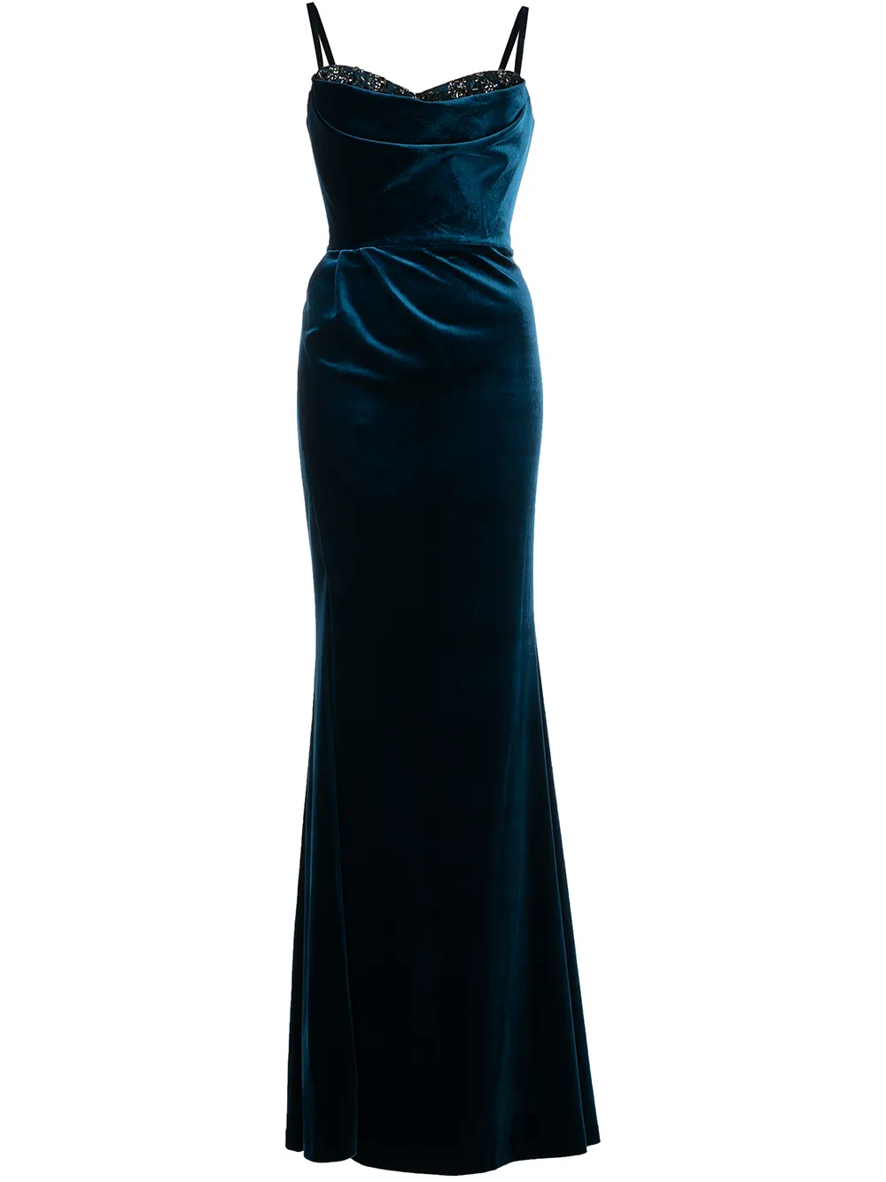 

Marchesa Notte vestido de fiesta con cuello desbocado - Azul