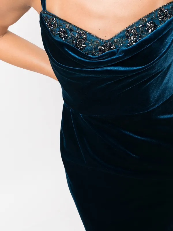 Marchesa velvet gown top