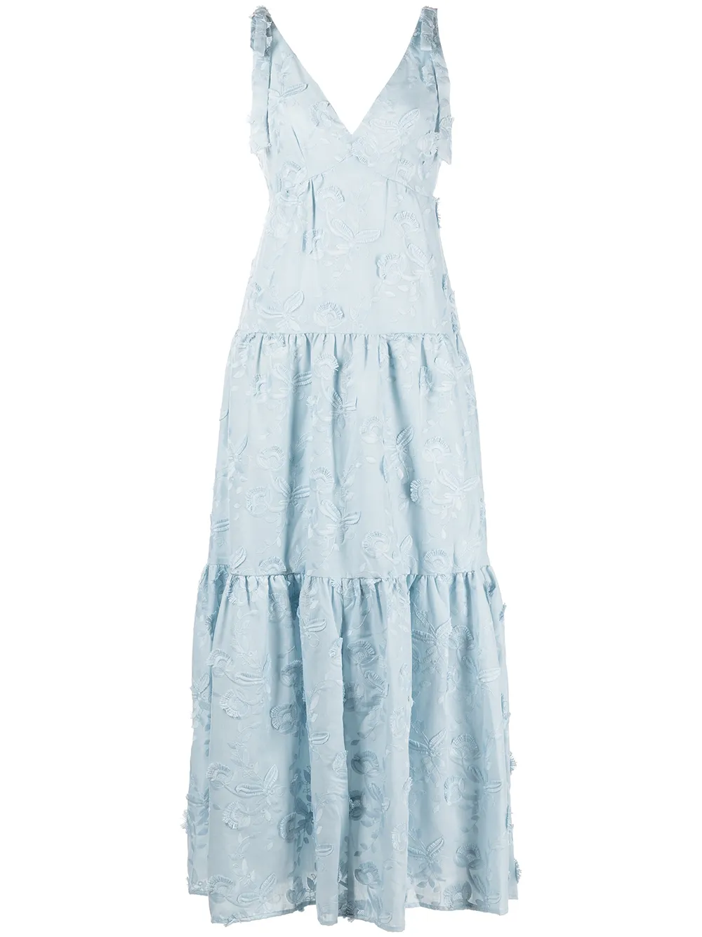 

Marchesa Notte vestido midi con encaje floral - Azul