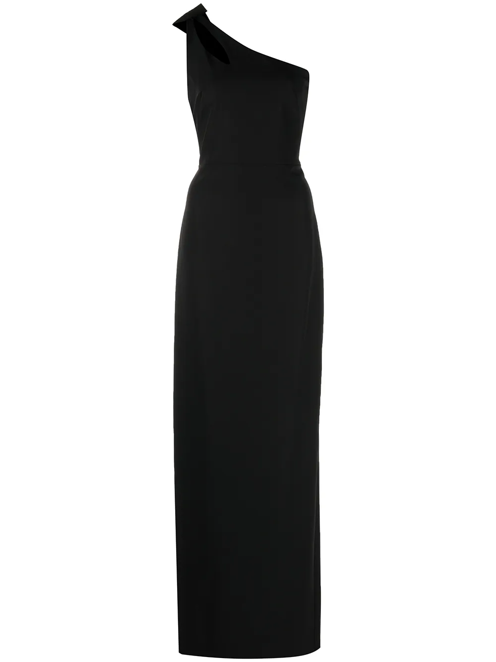 

Marchesa Notte one-shoulder bow-detail gown - Black