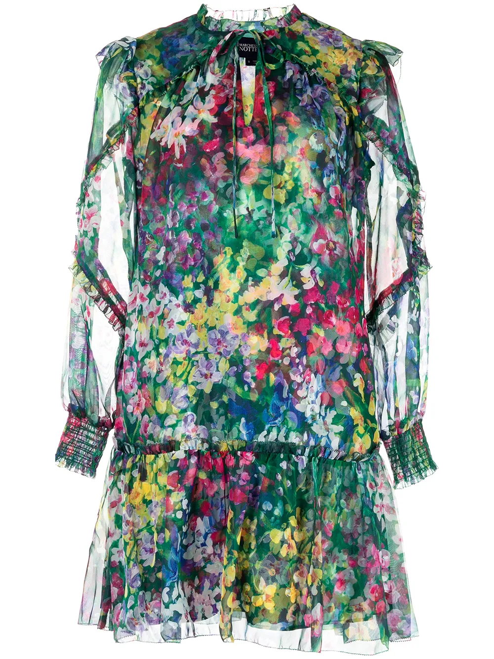 

Marchesa Notte vestido de gasa con estampado floral - ORIGINAL MULTI