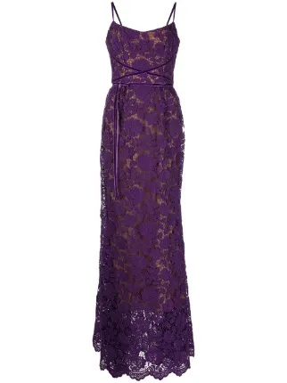 Marchesa notte purple lace dress best sale