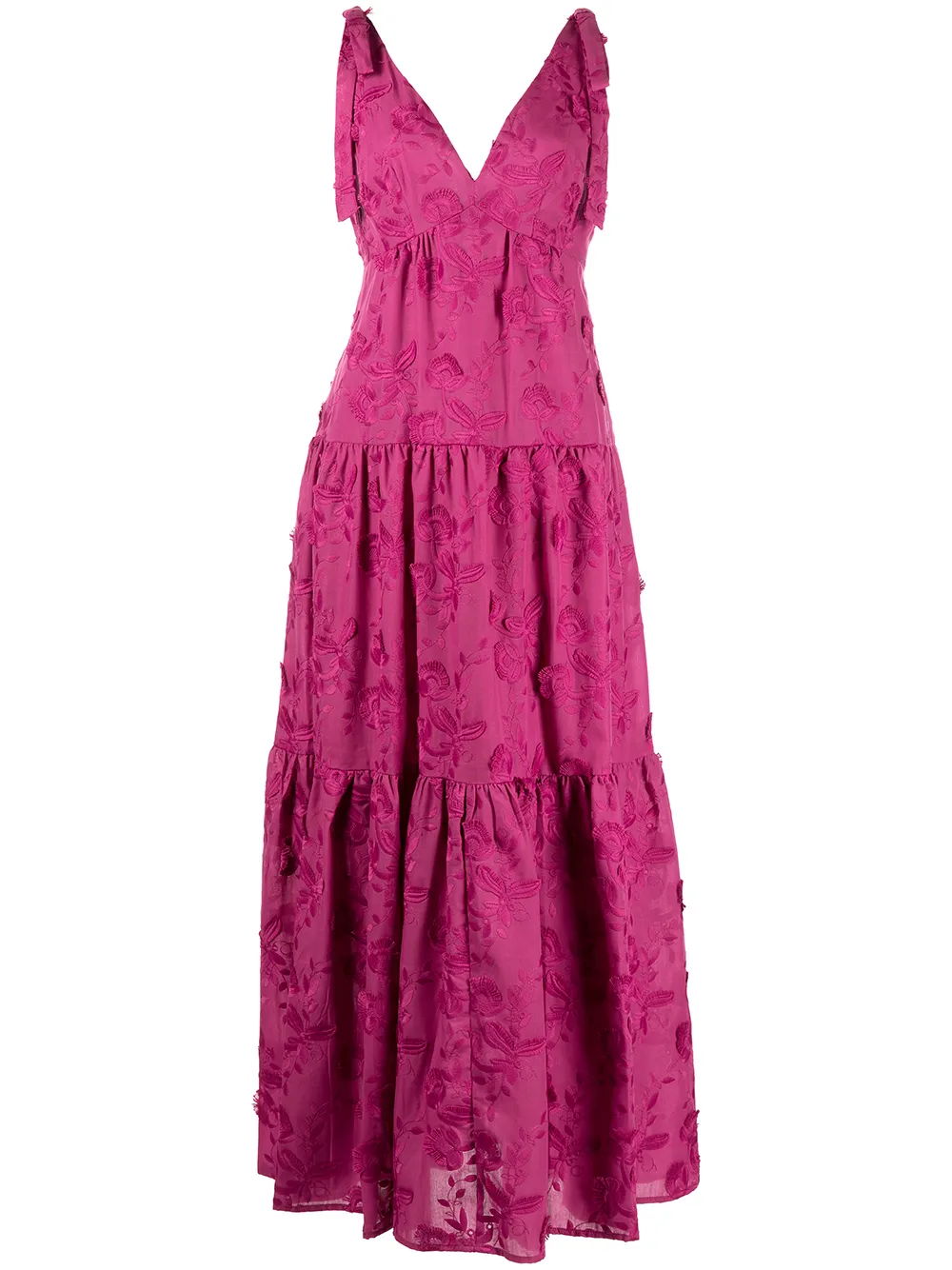 

Marchesa Notte vestido midi con encaje floral - Rosado