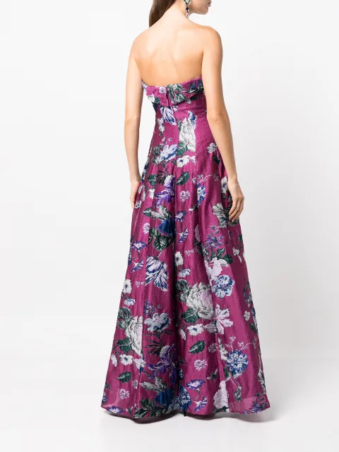 Marchesa Notte floral fil-coupé gown N58G3079 - 3