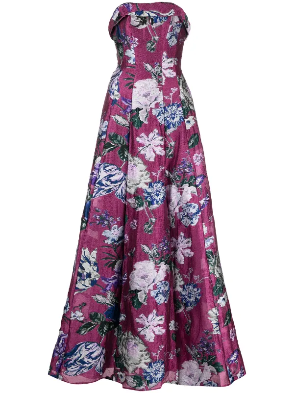 Marchesa Notte Floral fil coup Gown Farfetch